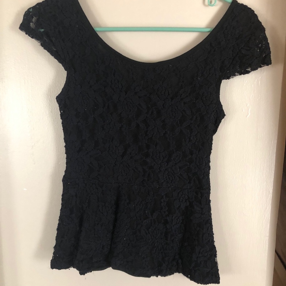 Black peplum shirt
